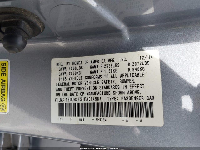 Продажа на аукционе авто 2015 Acura Tlx V6 Tech, vin: 19UUB2F51FA014567, номер лота: 44962835