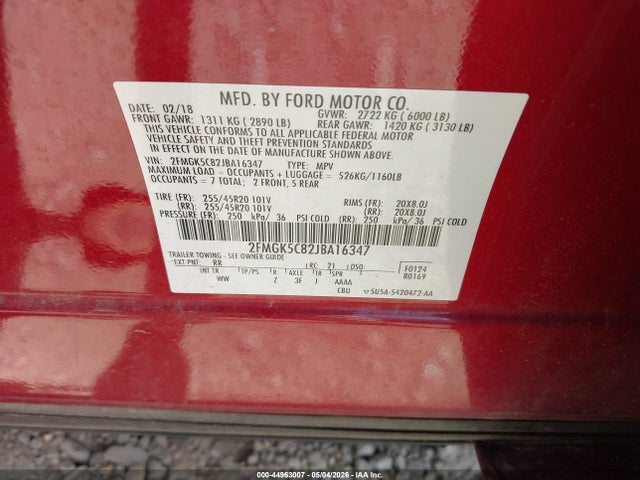 Ford FLEX SEL 2018 2FMGK5C82JBA16347 Image 9