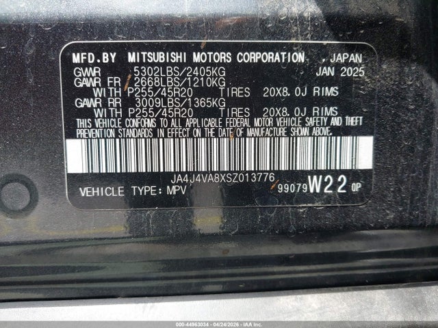 Aukcja sprzedaży 2025 Mitsubishi Outlander Se 2.5 S-awc/trail Edition S-awc, vin: JA4J4VA8XSZ013776, numer aukcji: 44963034