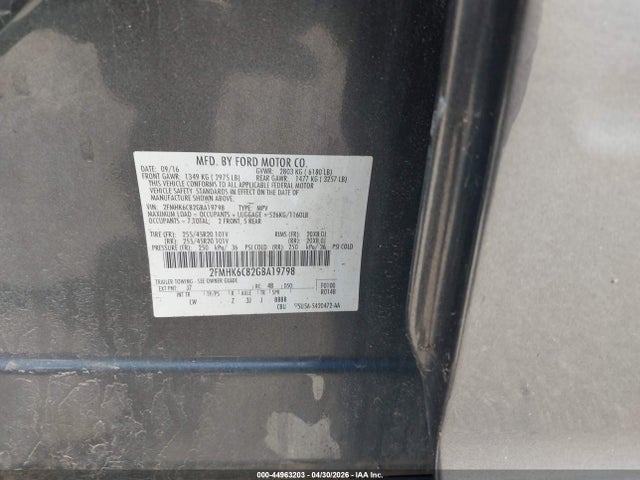 Ford FLEX SEL 2016 2FMHK6C82GBA19798 Image 9