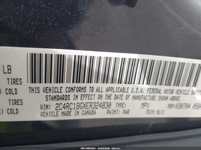 Продажа на аукционе авто 2014 Chrysler Town & Country Touring, vin: 2C4RC1BGXER324830, номер лота: 44963261