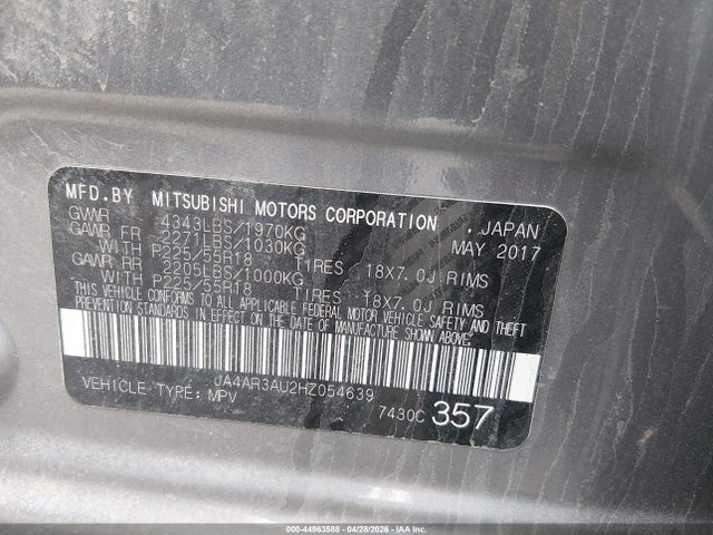 Продажа на аукционе авто 2017 Mitsubishi Outlander Sport 2.0 Es/2.0 Le, vin: JA4AR3AU2HZ054639, номер лота: 44963588