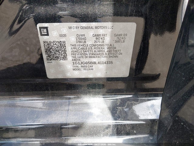 1G1JG6SB8L4114335 Chevrolet Sonic Fwd 1fl 5-door