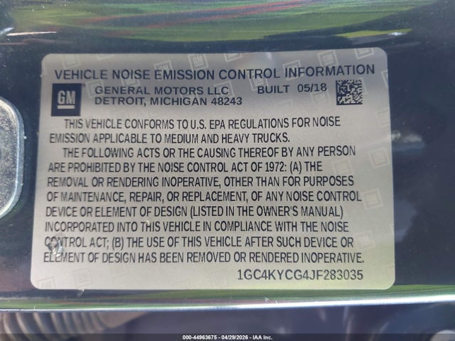 1GC4KYCG4JF283035 Chevrolet Silverado 3500hd Wt