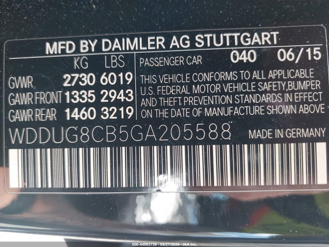 WDDUG8CB5GA205588 Mercedes-Benz S 550