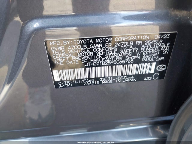 Aukcja sprzedaży 2023 Lexus Is 350 F Sport, vin: JTHGZ1B25P5065768, numer aukcji: 44963759