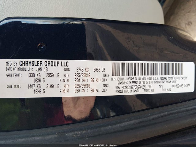 Aukcja sprzedaży 2013 Chrysler Town & Country Touring, vin: 2C4RC1BG7DR670185, numer aukcji: 44963777