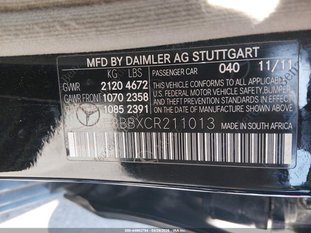 Продаж на аукціоні авто 2012 Mercedes-benz C 300 Sport 4matic, vin: WDDGF8BBXCR211013, номер лоту: 44963794