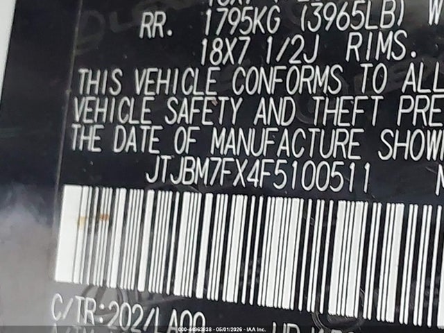 Aukcja sprzedaży 2015 Lexus Gx 460, vin: JTJBM7FX4F5100511, numer aukcji: 44963838