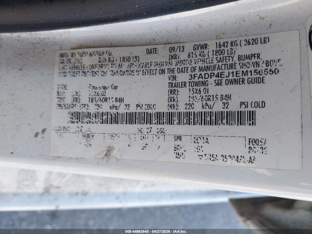 Ford FIESTA SE 2014 3FADP4EJ1EM156550 Image 9