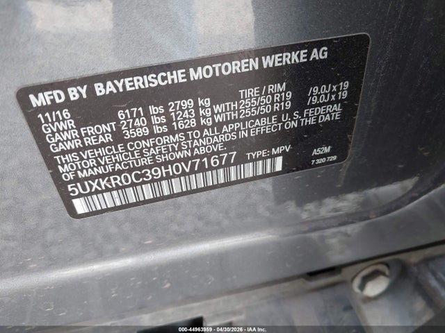 5UXKR0C39H0V71677 BMW X5 Xdrive35i
