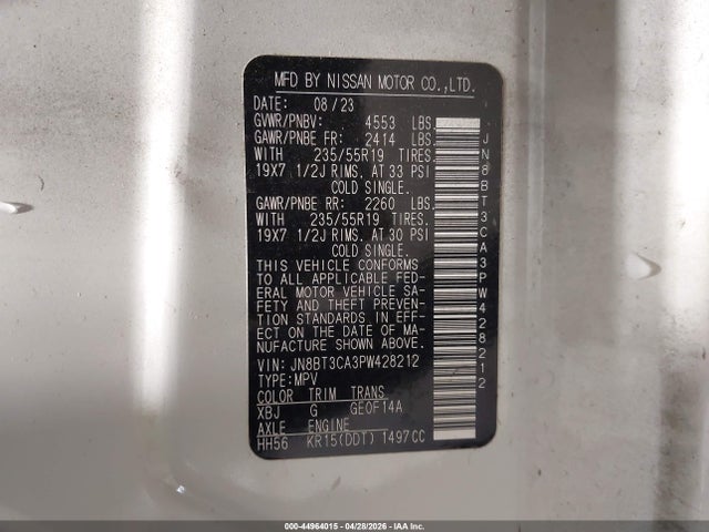 Продажа на аукционе авто 2023 Nissan Rogue Sl Fwd, vin: JN8BT3CA3PW428212, номер лота: 44964015