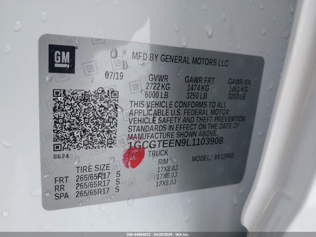 1GCGTEEN9L1103908 Chevrolet Colorado 4wd Short Box Zr2