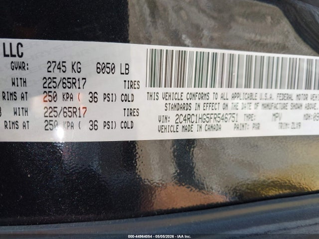 Продаж на аукціоні авто 2015 Chrysler Town & Country S, vin: 2C4RC1HG5FR546751, номер лоту: 44964054