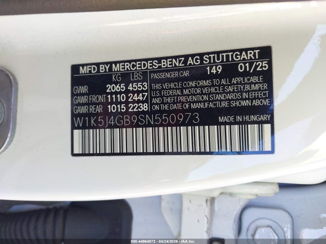 Продажа на аукционе авто 2025 Mercedes-benz Cla 250 Coupe, vin: W1K5J4GB9SN550973, номер лота: 44964072