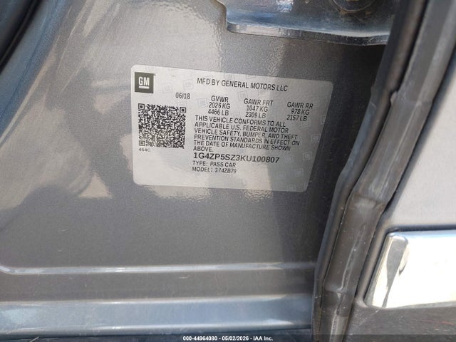 Aukcja sprzedaży 2019 Buick Lacrosse Fwd Essence, vin: 1G4ZP5SZ3KU100807, numer aukcji: 44964080
