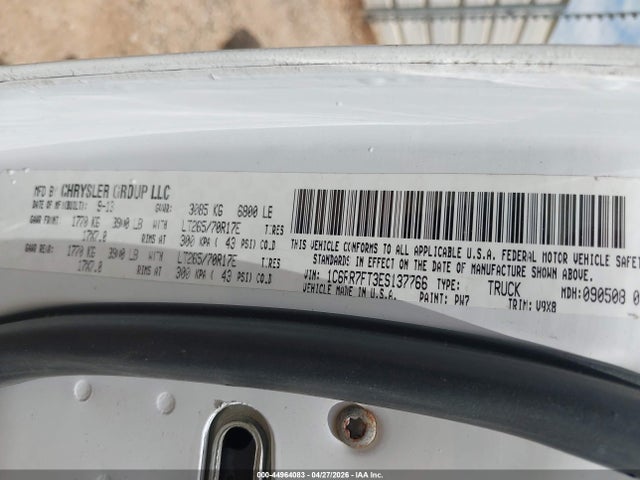 44964083 :رقم المزاد ، 1C6RR7FT3ES137766 vin ، 2014 Ram 1500 Tradesman مزاد بيع