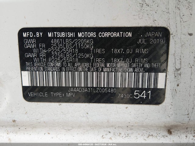 Mitsubishi Outlander Se 2.4 2020 JA4AD3A31LZ005480 Image 9