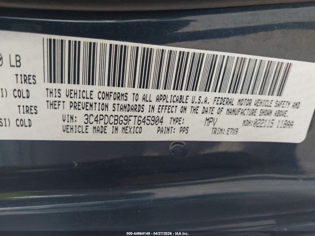 3C4PDCBG9FT645904 Dodge Journey Sxt