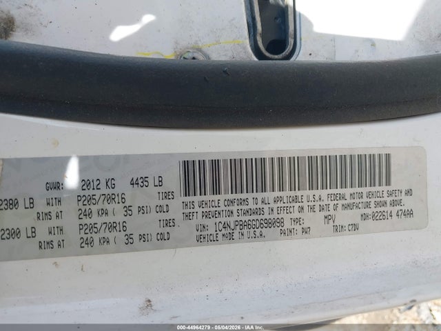 Aukcja sprzedaży 2016 Jeep Patriot Sport, vin: 1C4NJPBA6GD698098, numer aukcji: 44964279
