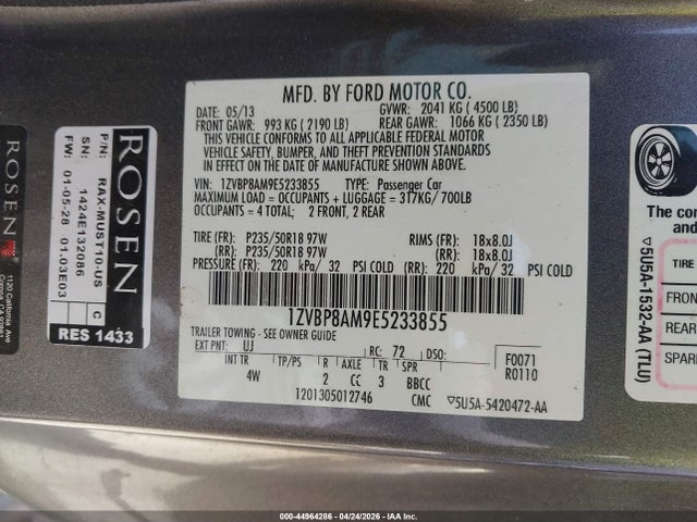 Ford Mustang V6 Premium 2014 1ZVBP8AM9E5233855 Image 9