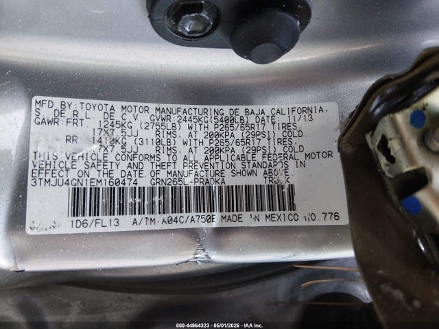 2014 Toyota Tacoma Prerunner V6 მანქანა იყიდება აუქციონზე, vin: 3TMJU4GN1EM160474, აუქციონის ნომერი: 44964323