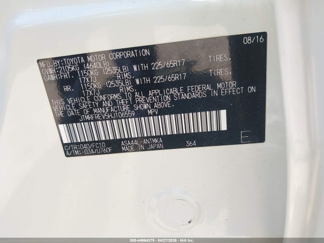Toyota Rav4 Xle 2017 JTMRFREV5HJ106559 Image 9