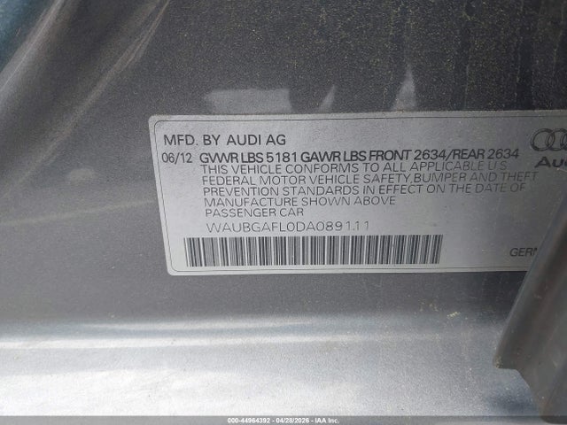 Продаж на аукціоні авто 2013 Audi S4 3.0t Premium Plus, vin: WAUBGAFL0DA089111, номер лоту: 44964392