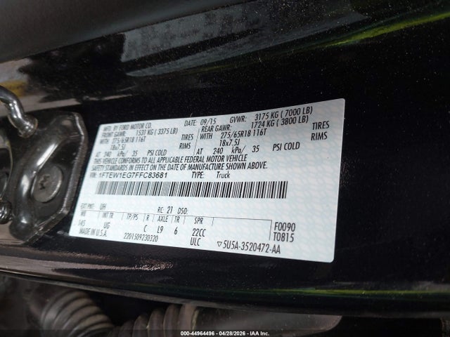 Ford F-150 Xlt 2015 1FTEW1EG7FFC83681 Image 9