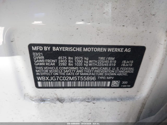 Продажа на аукционе авто 2021 Bmw X1 Sdrive28i, vin: WBXJG7C02M5T55896, номер лота: 44964589