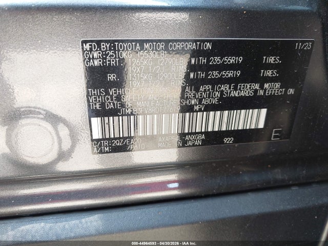 44964593 :رقم المزاد ، JTMFB3FV8RD177619 vin ، 2024 Toyota Rav4 Prime Xse مزاد بيع