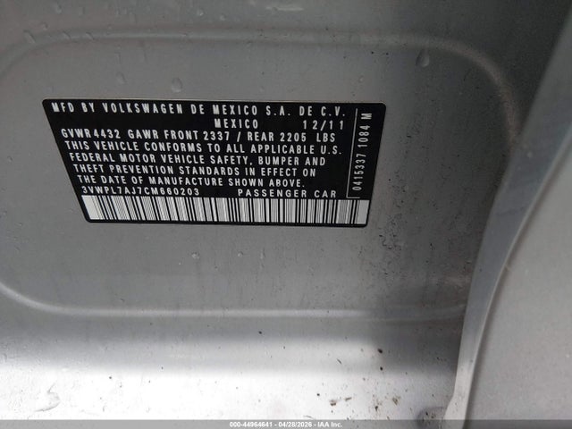 Продаж на аукціоні авто 2012 Volkswagen Jetta Sportwagen 2.0l Tdi, vin: 3VWPL7AJ7CM660203, номер лоту: 44964641