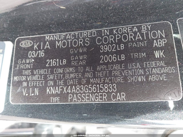 Продаж на аукціоні авто 2016 Kia Forte Ex, vin: KNAFX4A83G5615833, номер лоту: 44964647
