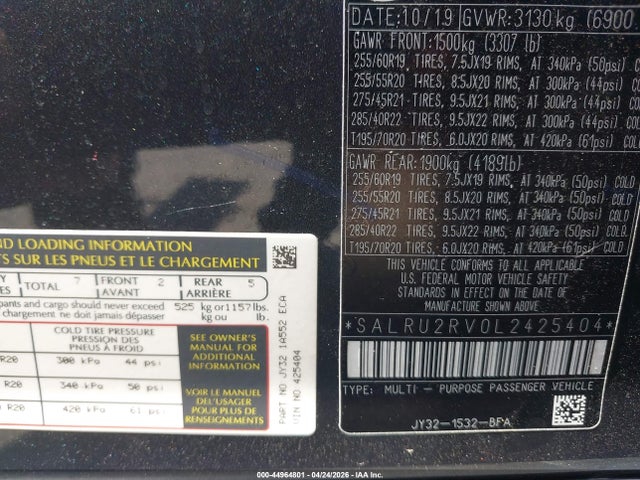 Land Rover Discovery Landmark Edition 2020 SALRU2RV0L2425404 Image 9