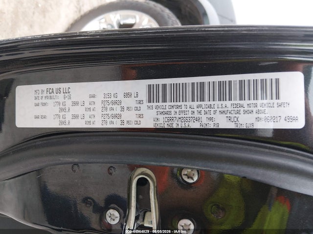 44964829 :رقم المزاد ، 1C6RR7VM2GS372401 vin ، 2016 Ram 1500 Laramie مزاد بيع