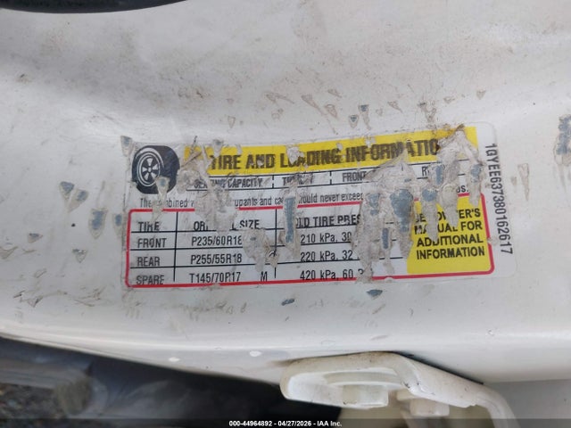2008 Cadillac Srx V6 მანქანა იყიდება აუქციონზე, vin: 1GYEE637380162617, აუქციონის ნომერი: 44964892