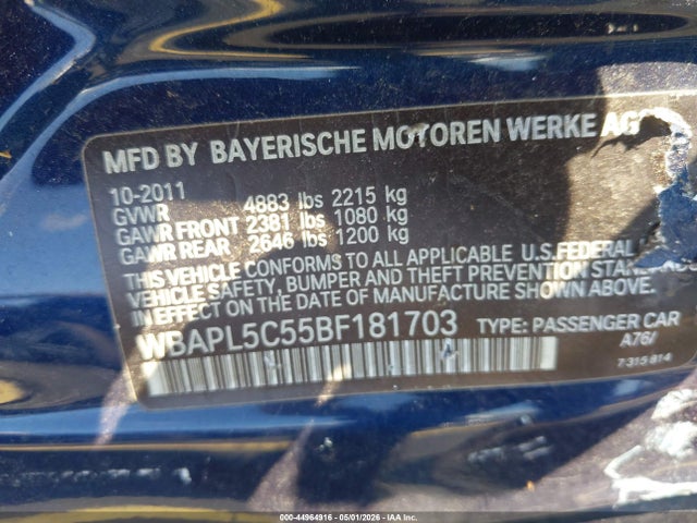 Aukcja sprzedaży 2011 Bmw 335i Xdrive, vin: WBAPL5C55BF181703, numer aukcji: 44964916