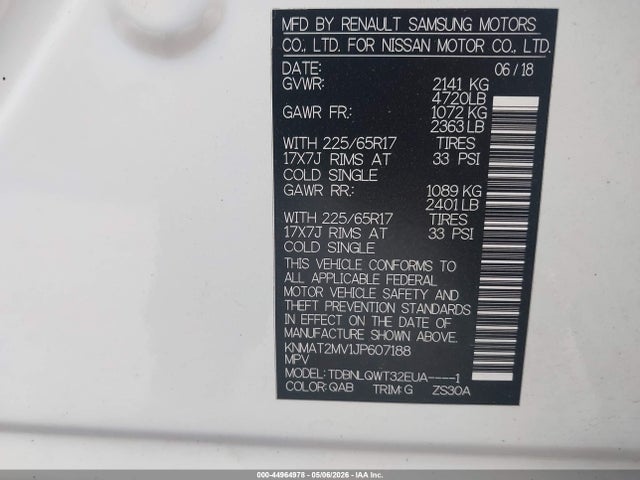 Nissan ROGUE SV 2018 KNMAT2MV1JP607188 Image 9