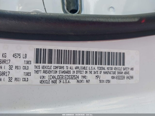 1C4NJDEB1ED532524 Jeep Compass Latitude