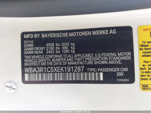 WBA3R1C5XEK191287 BMW 435i