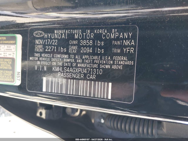 Aukcja sprzedaży 2023 Hyundai Elantra Sel, vin: KMHLS4AGXPU471310, numer aukcji: 44965197