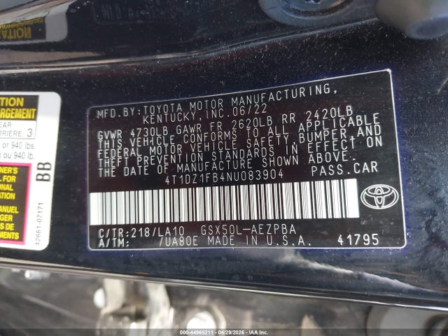Toyota AVALON LIMITED 2022 4T1DZ1FB4NU083904 Image 9