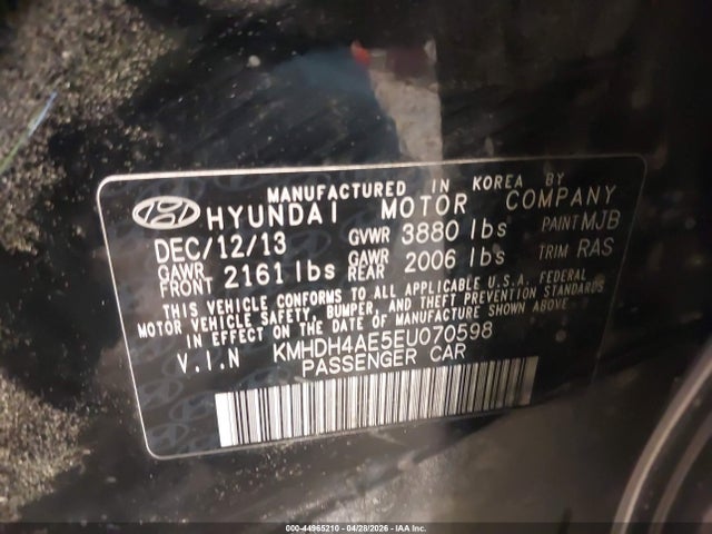 Продаж на аукціоні авто 2014 Hyundai Elantra Se, vin: KMHDH4AE5EU070598, номер лоту: 44965210