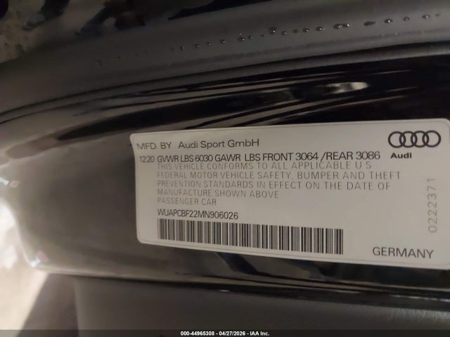 Продажа на аукционе авто 2021 Audi Rs 7 Sportback Tfsi Quattro Tiptronic, vin: WUAPCBF22MN906026, номер лота: 44965308