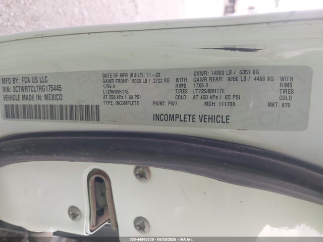 44965339 :رقم المزاد ، 3C7WRTCL7RG175445 vin ، 2024 Ram 3500 Chassis Tradesman/slt/laramie/limited مزاد بيع