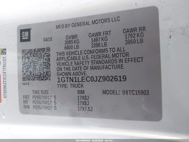 1GTN1LEC0JZ902619 GMC SIERRA 1500