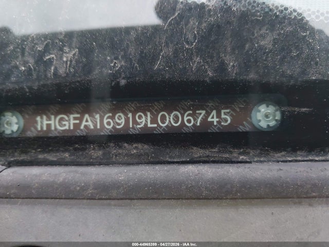 44965399 :رقم المزاد ، 1HGFA16919L006745 vin ، 2009 Honda Civic Ex-l مزاد بيع