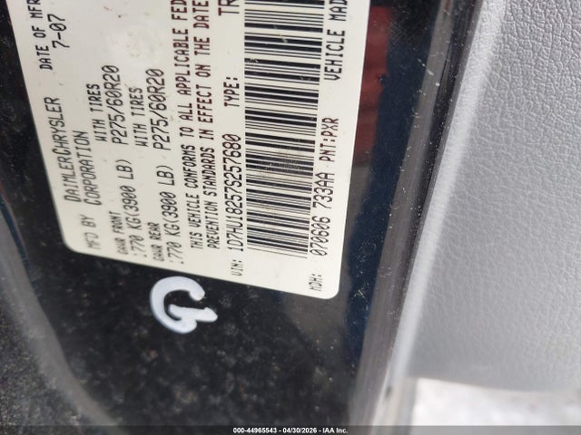 Aukcja sprzedaży 2007 Dodge Ram 1500 Slt/trx4 Off Road/sport, vin: 1D7HU18257S257680, numer aukcji: 44965543