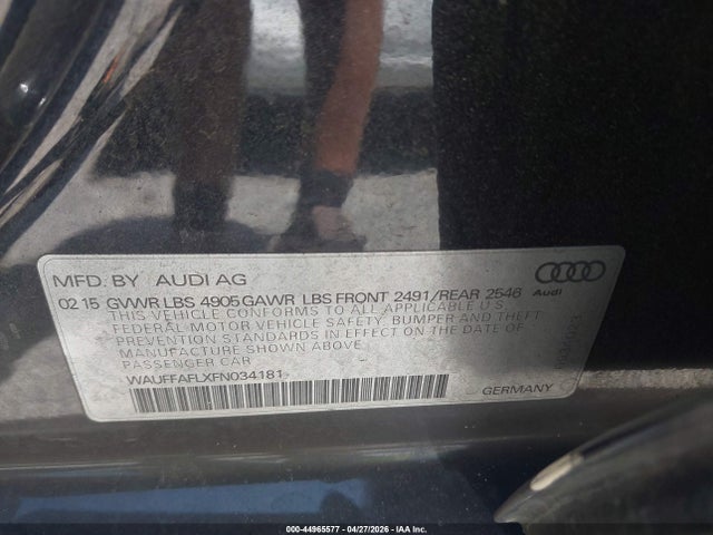 Продаж на аукціоні авто 2015 Audi A4 2.0t Premium, vin: WAUFFAFLXFN034181, номер лоту: 44965577