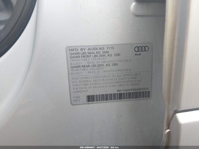 Aukcja sprzedaży 2014 Audi Sq5 3.0t Premium Plus, vin: WA1VGAFP8EA056825, numer aukcji: 44965647